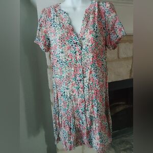 LOFT Floral Spring Midi Dress XS